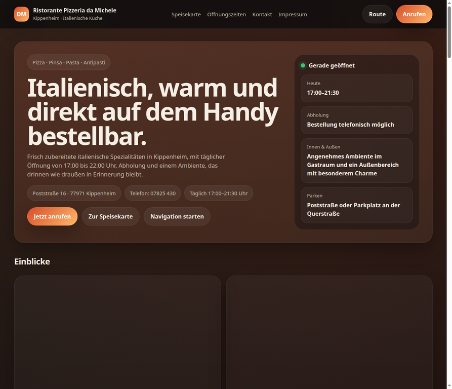 Pizzeria da Michele Website